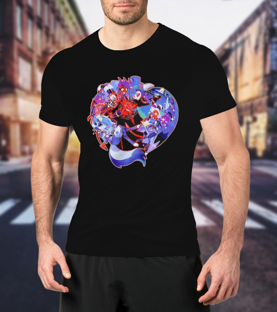 Blitzo Moxxie Millie Loona Stolas Helluva Boss Cast Crew Ensemble Vibrant Character Collage T-Shirt