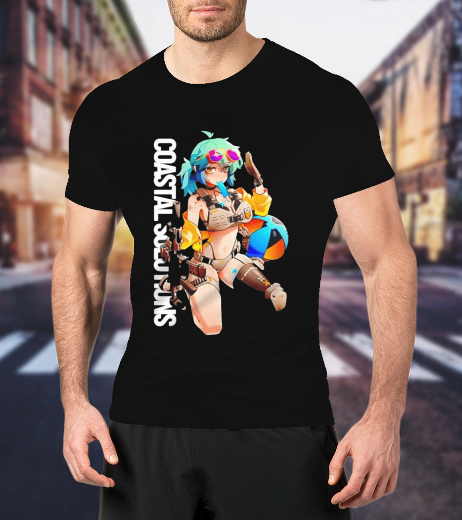 Coastal Solutions Anime Girl Popsicle Tactical Beach Vibes T-Shirt