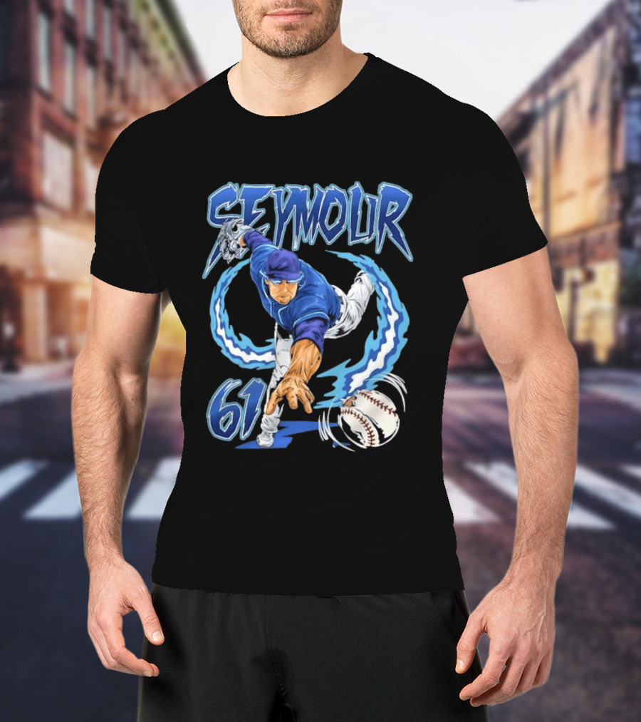 Seymour 61 Miami Marlins MLB Baseball Player Pitching Action T-Shirt