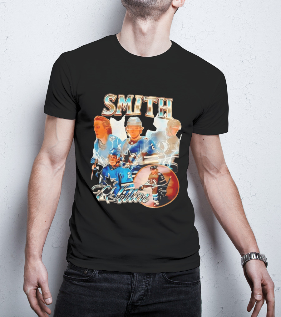 San Jose Sharks Smith McIllen Hockey Players Collage T-Shirt