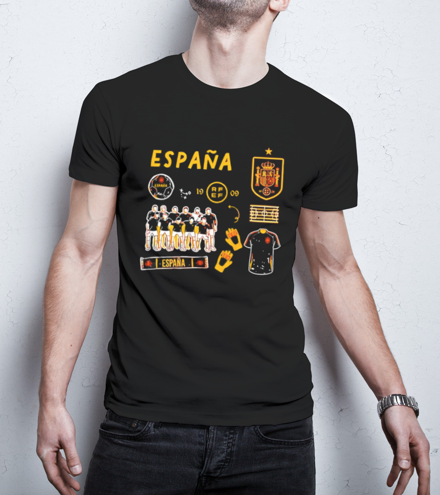 Spain Team Collection RFEF Espana Football Crest And Players T-Shirt