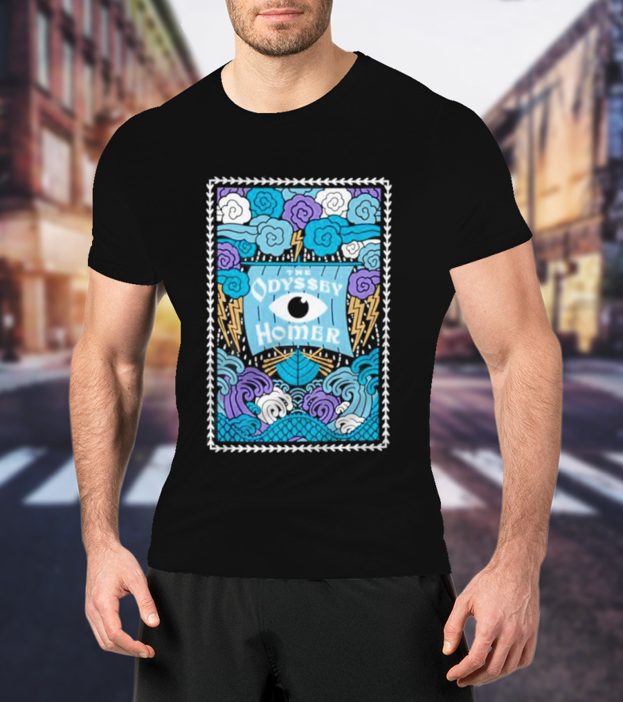 The Odyssey Homer Cyclops Eye Lightning Waves T-Shirt
