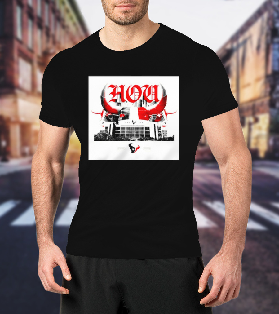 Houston Texans HOU H Town Red Bull Horns T-Shirt