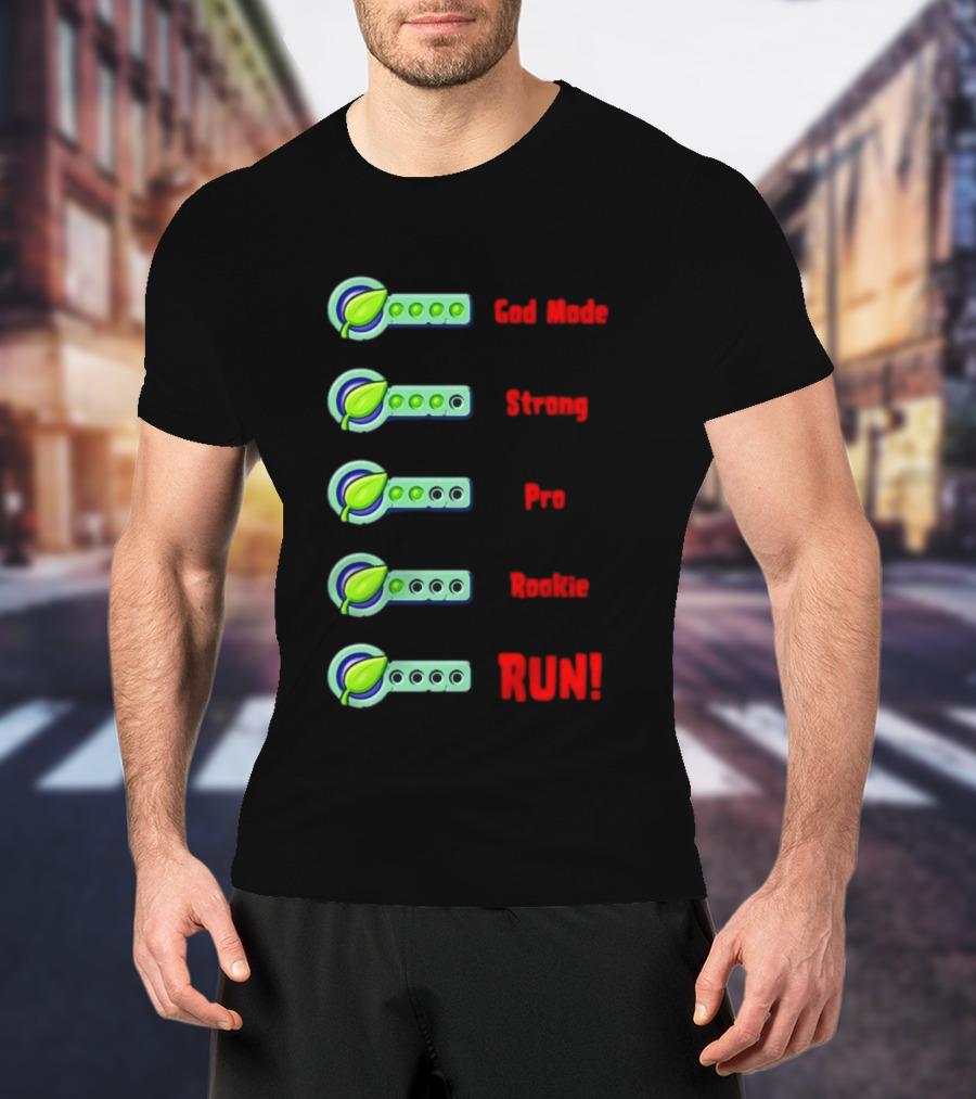 Plant Food Power Levels God Mode Strong Pro Rookie Run T-Shirt