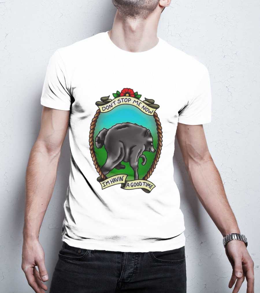 Dancing Wolf Don't Stop Me Now I'm Havin' A Good Time T-Shirt