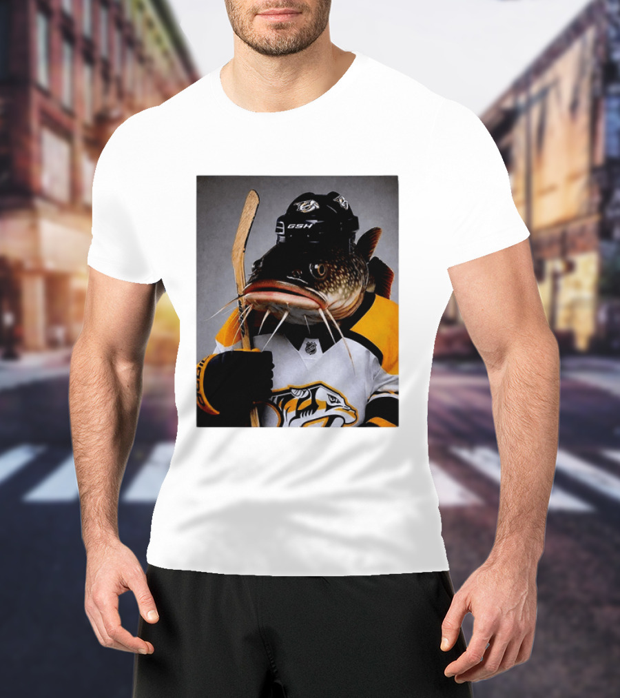 Nashville Predators Catfish Hockey Mascot Community Spirit T-Shirt