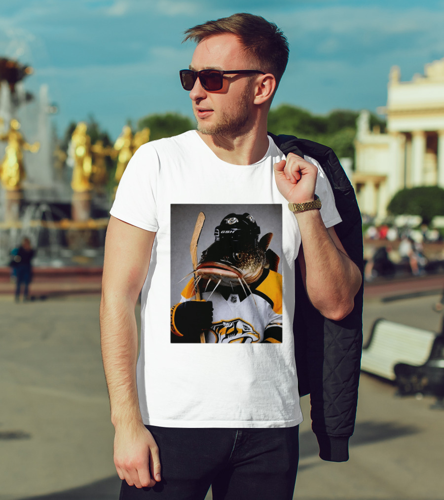 Nashville Predators Catfish Hockey Mascot Community Spirit T-Shirt