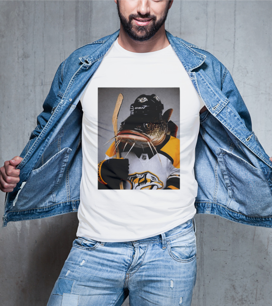 Nashville Predators Catfish Hockey Mascot Community Spirit T-Shirt