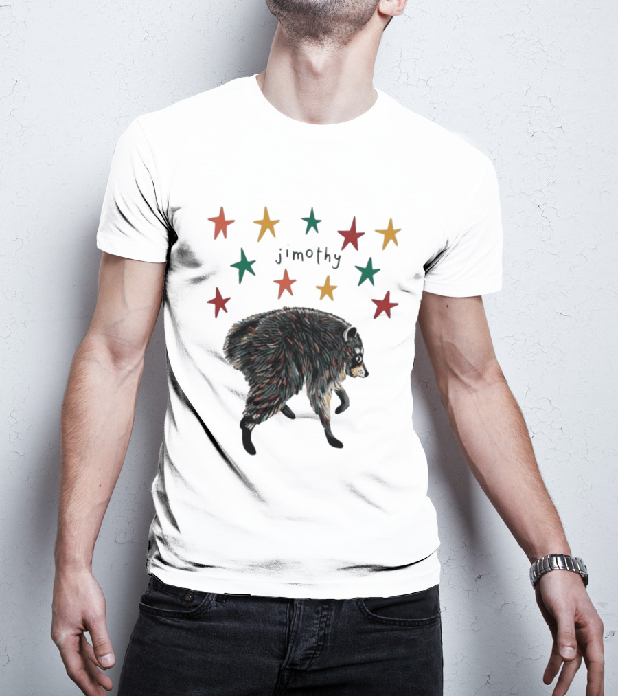 Jimothy Colorful Bear Stars Whimsical Animal T-Shirt