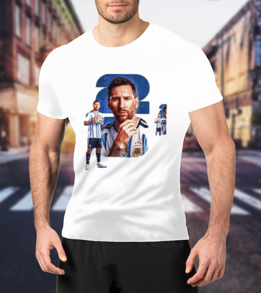 Lionel Messi Argentina Jersey 2023 FIFA World Cup Champion Collage T-Shirt