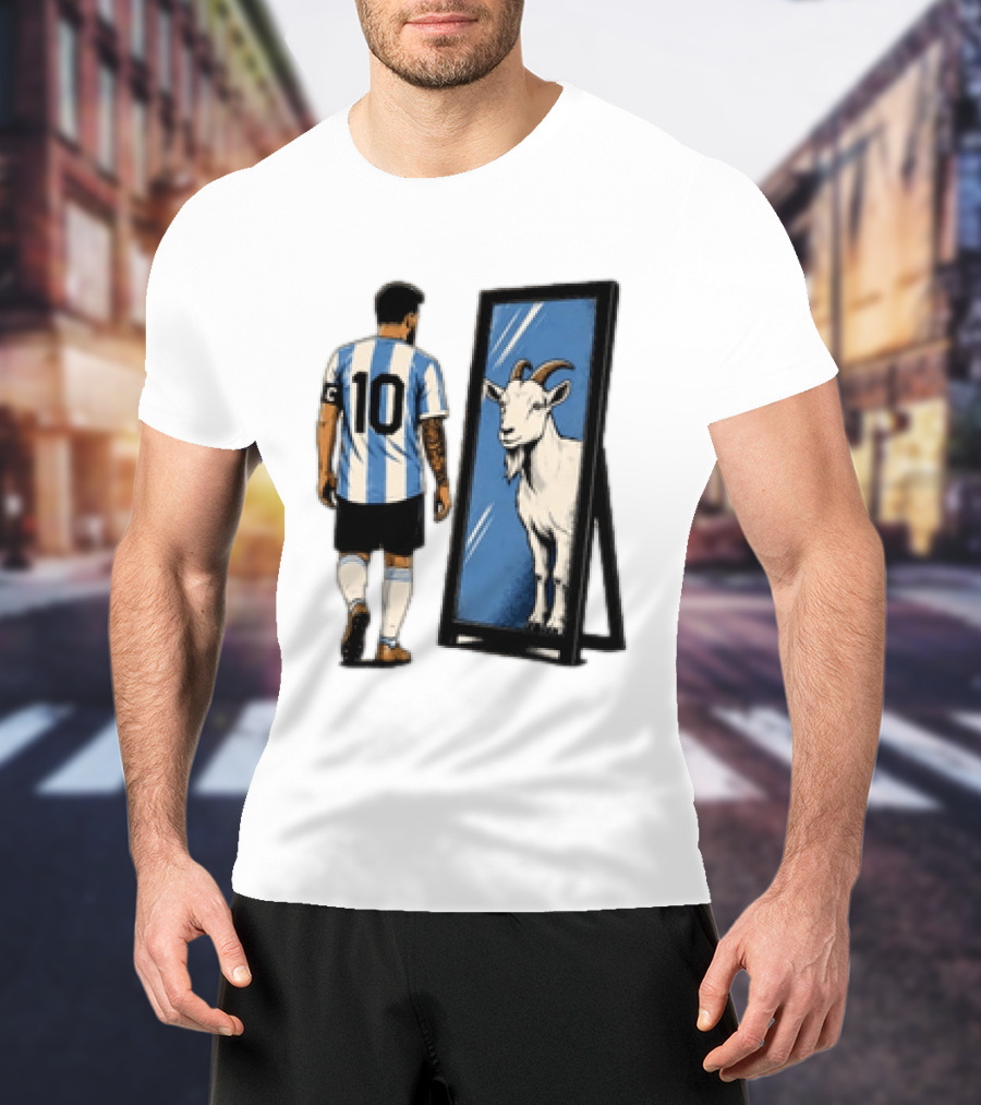 Messi Argentina 10 Reflecting GOAT Mirror Soccer T-Shirt
