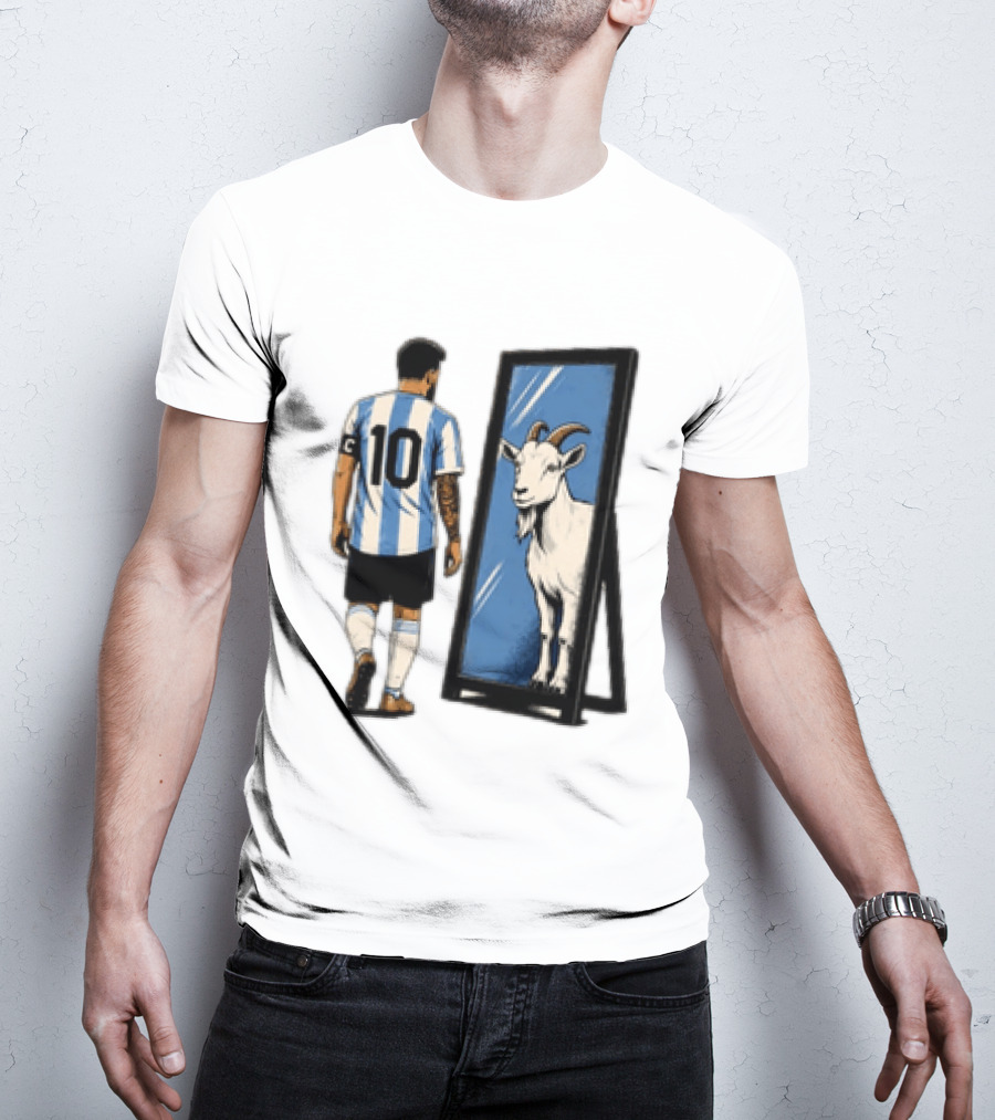 Messi Argentina 10 Reflecting GOAT Mirror Soccer T-Shirt