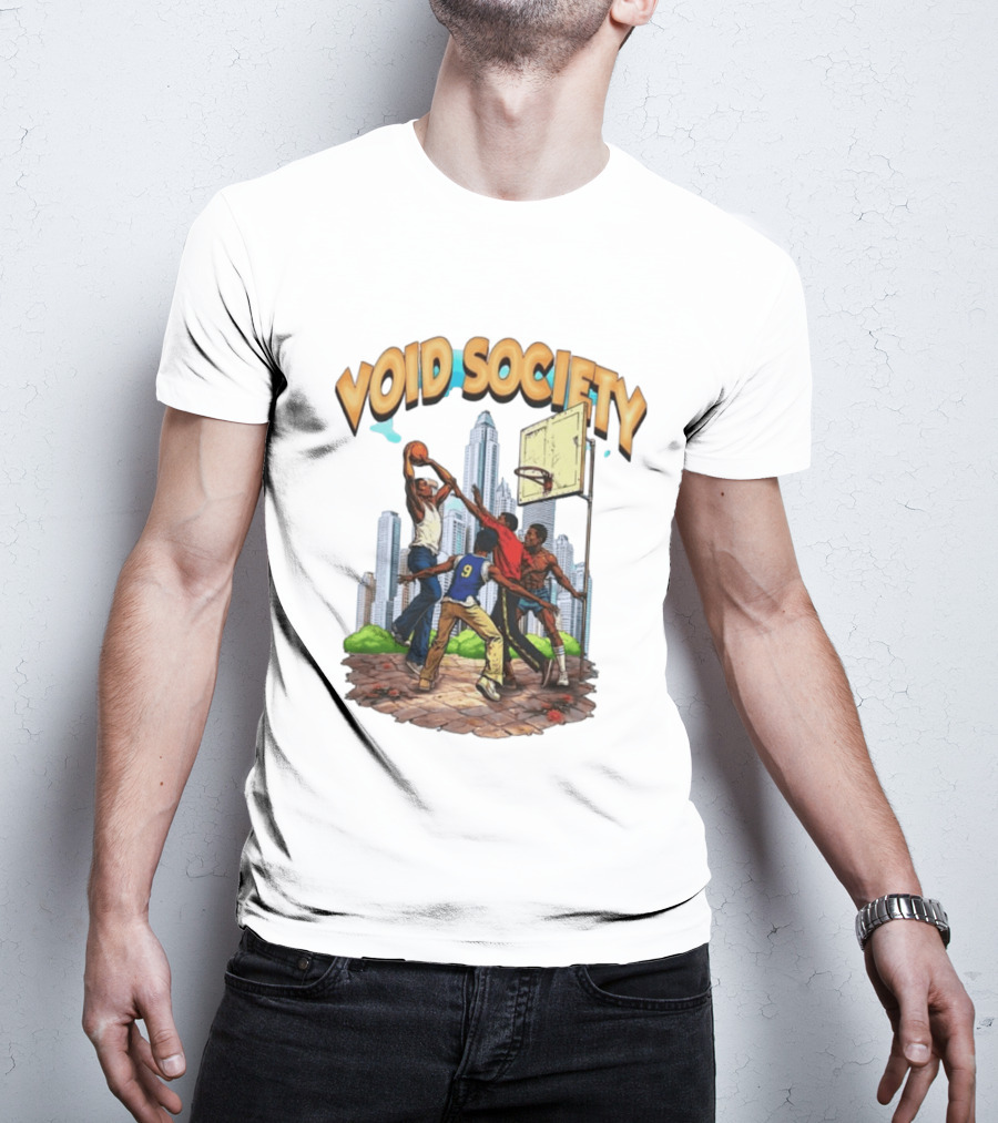 Void Society Urban Basketball Action Cityscape Players T-Shirt