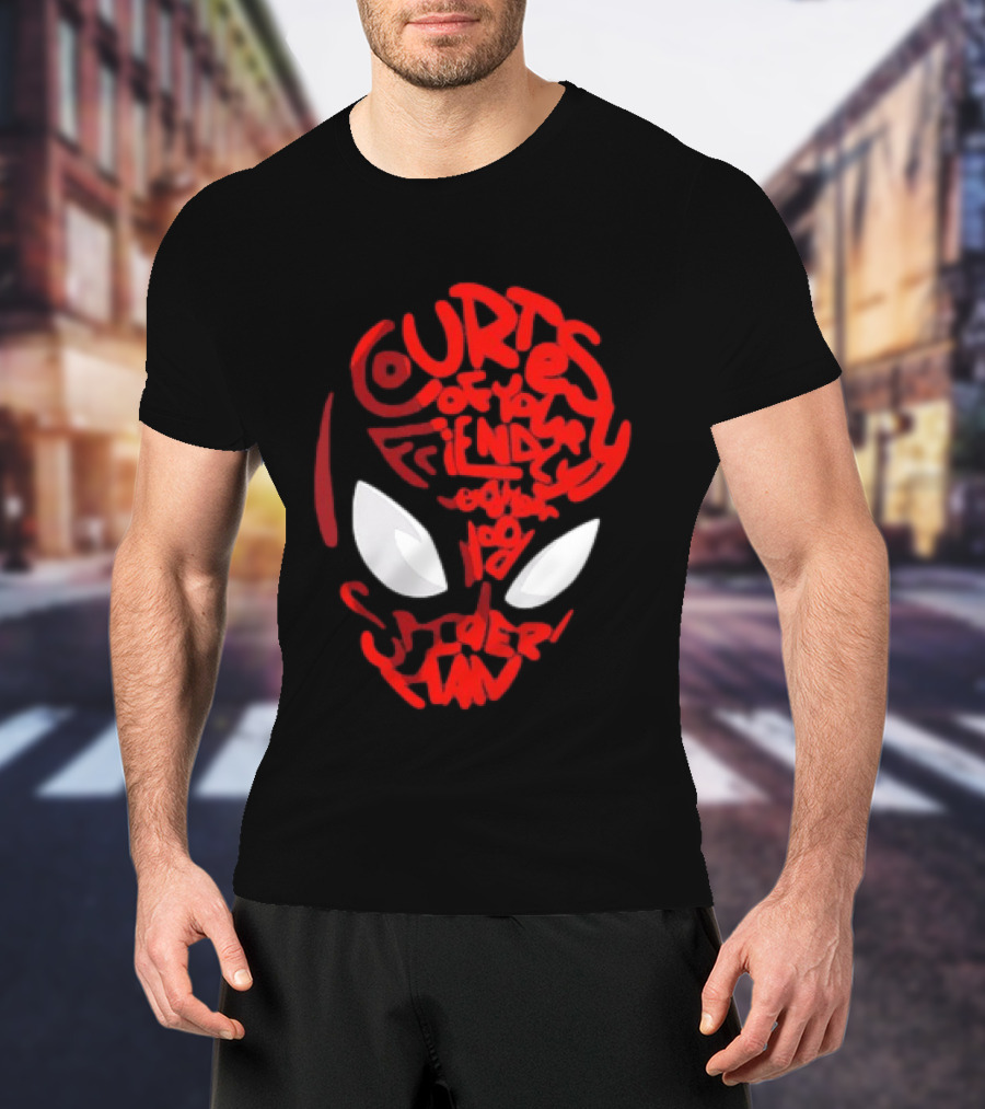 Courtesy Of Your Friendly Neighborhood Spider Man Face T-Shirt