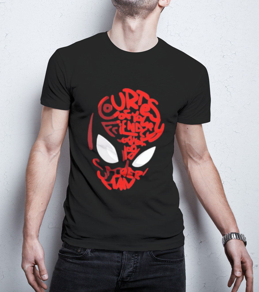 Courtesy Of Your Friendly Neighborhood Spider Man Face T-Shirt