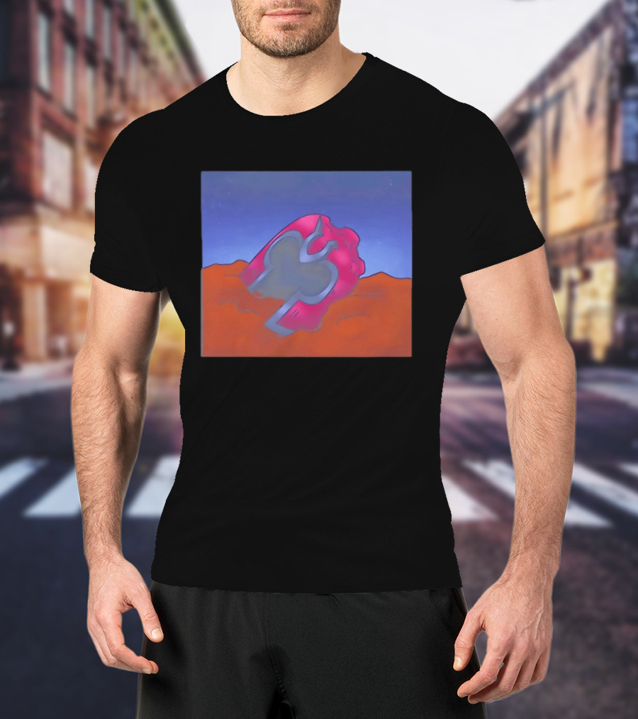 Devil Card Sinners To The Saint With Red Heart Symbol In Sand T-Shirt