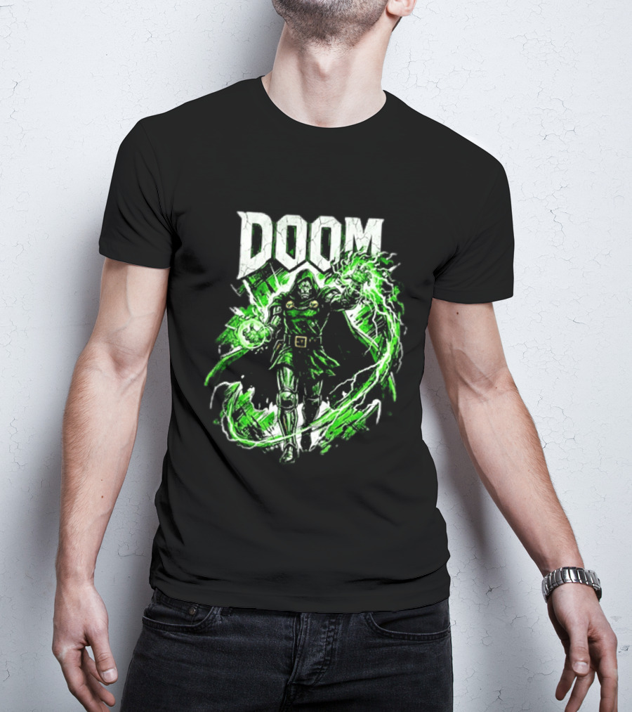 Doctor Doom Lightning Villain Power Display T-Shirt