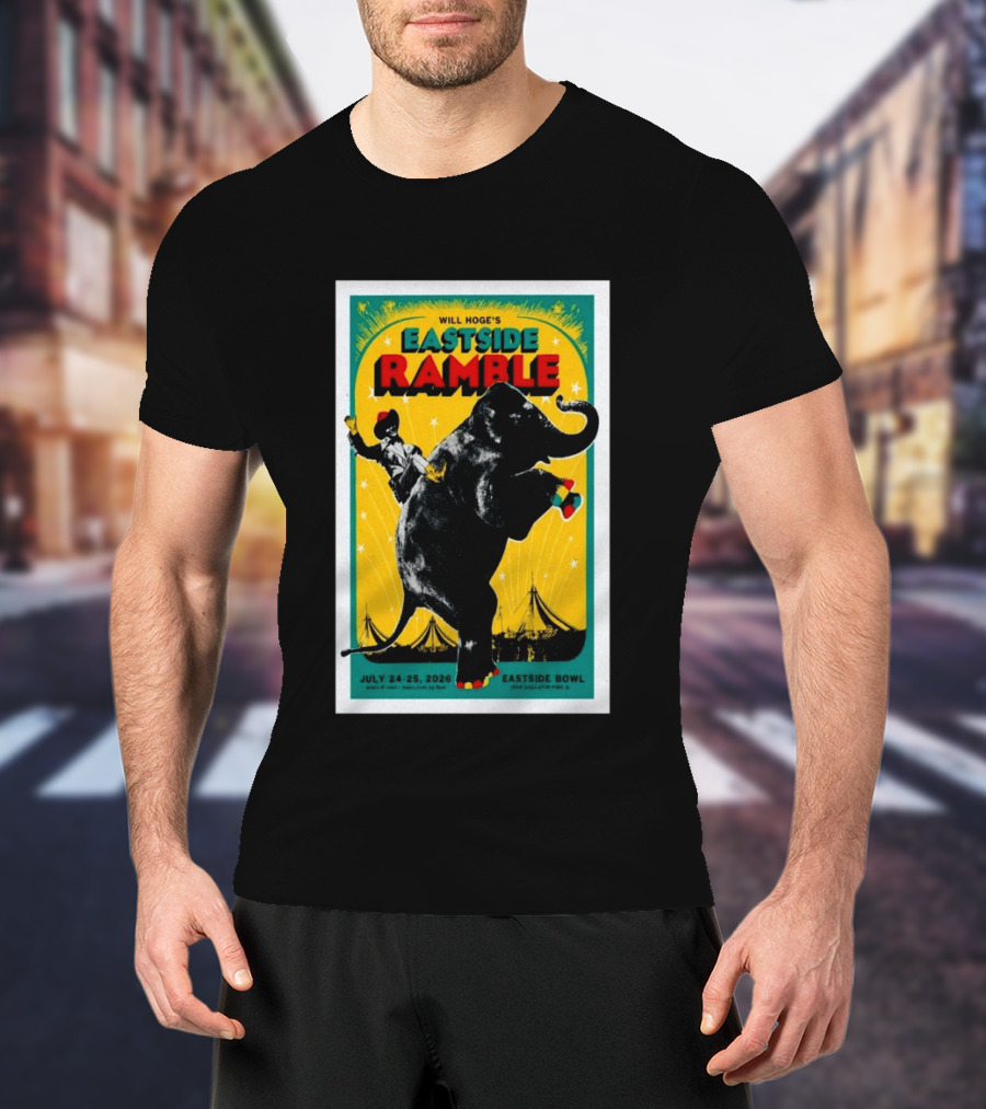 Will Hoge Eastside Ramble Nashville TN July 24 25 2026 Elephant Circus Eastside Bowl T-Shirt