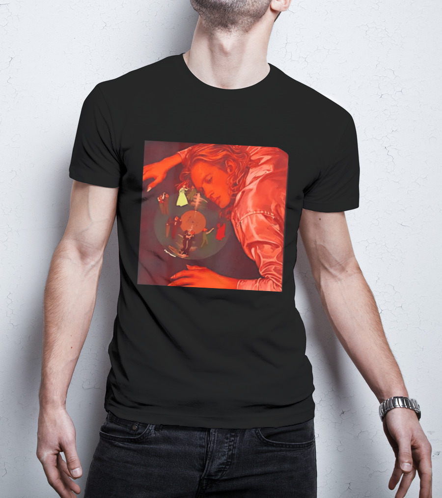 Vinyl Dreams Young Man Resting With Dancing Figures T-Shirt