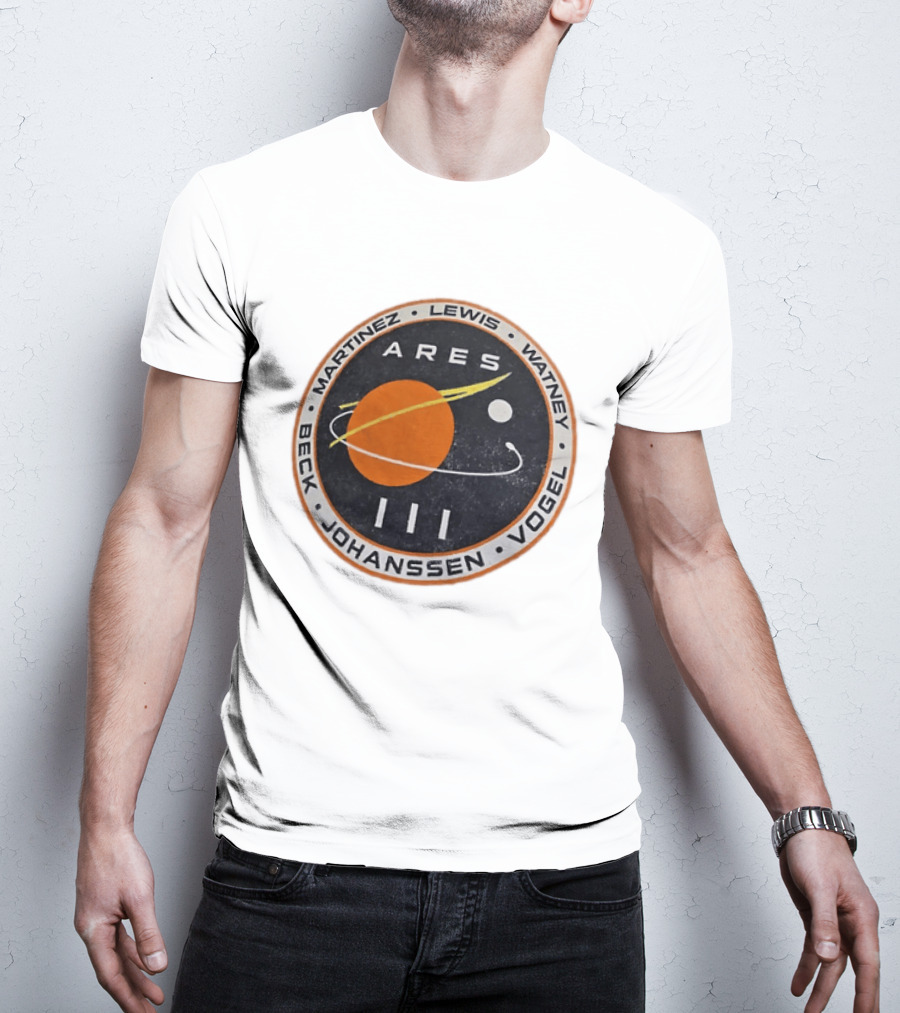 Ares III Mission Crew Patch Martinez Lewis Watney Beck Johanssen Vogel T-Shirt