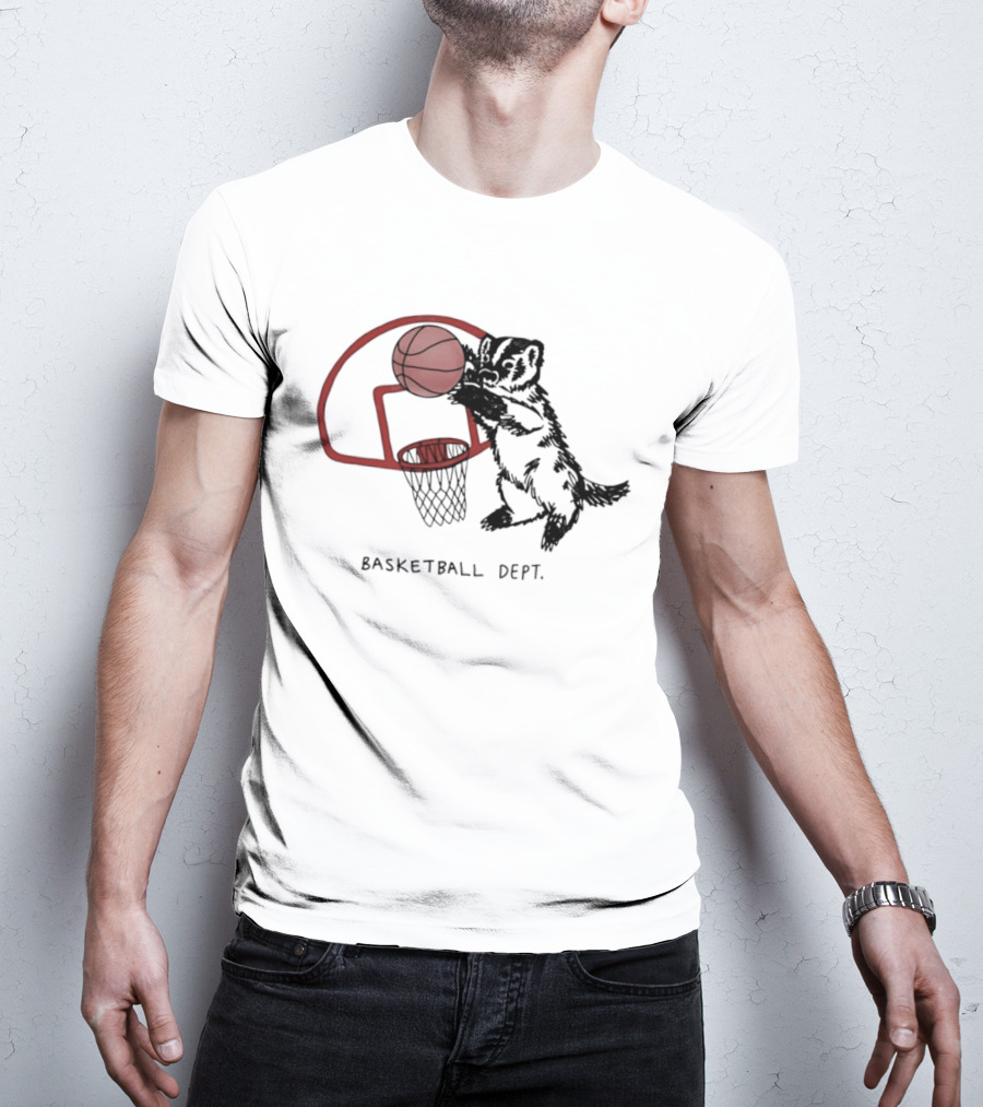 Basketball Dept Badger Dunking In Hoop T-Shirt