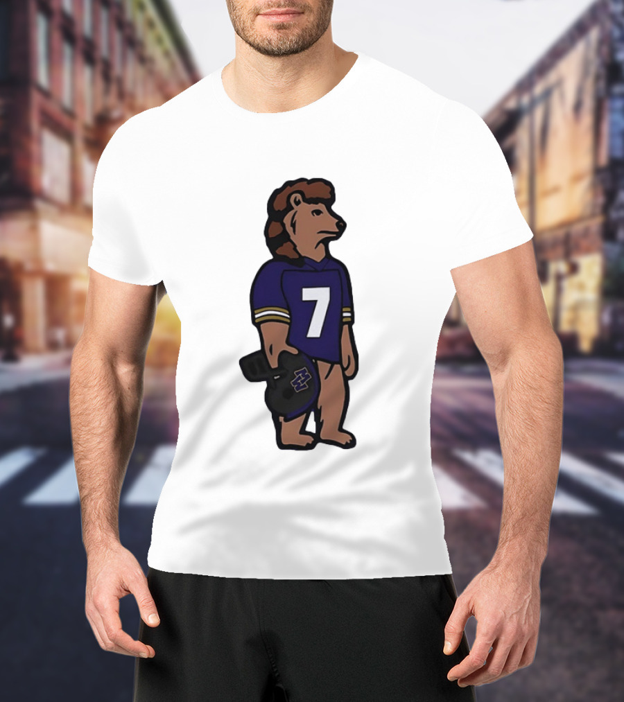 Baltimore Ravens Morgan Wallen Bear Number 7 Football Team Collaboration T-Shirt