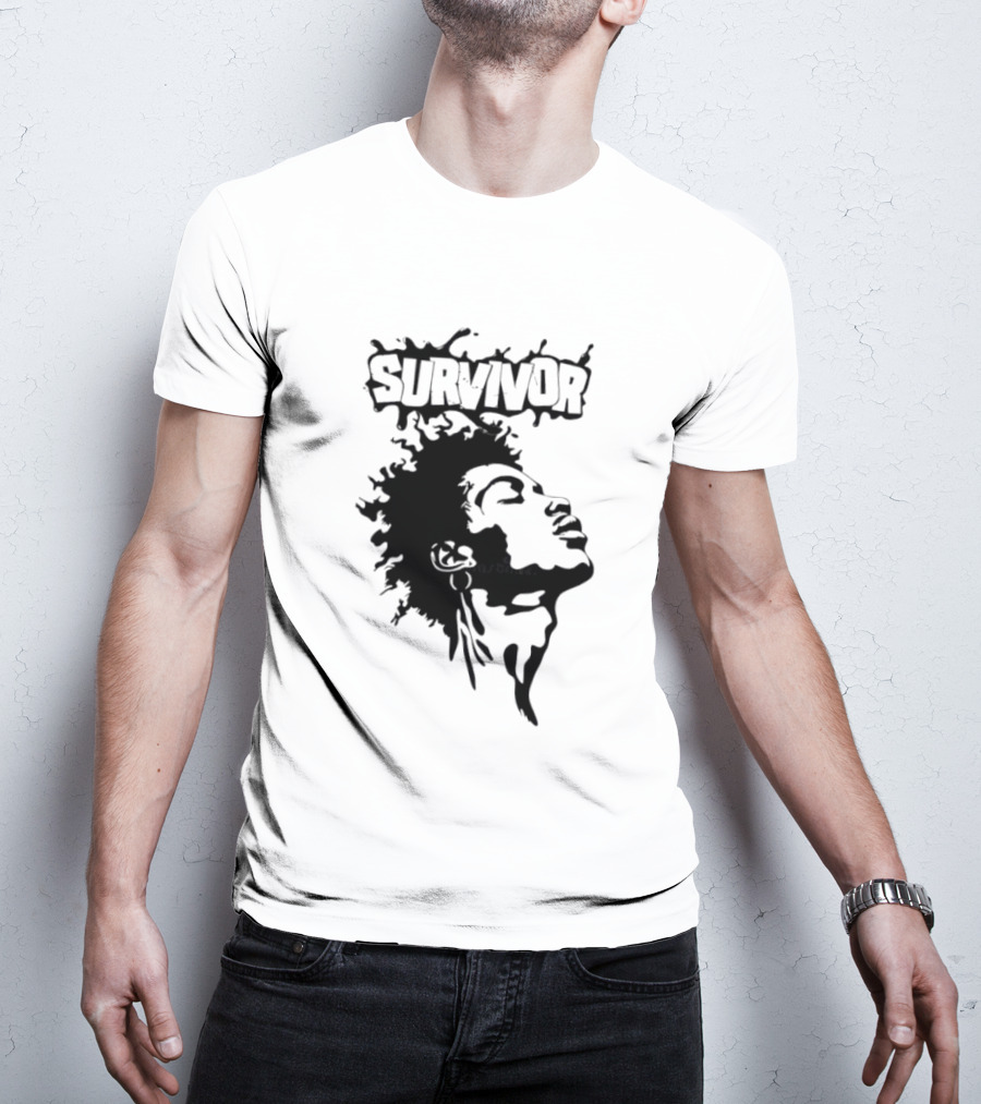 Survivor Black Power Profile Afro T-Shirt