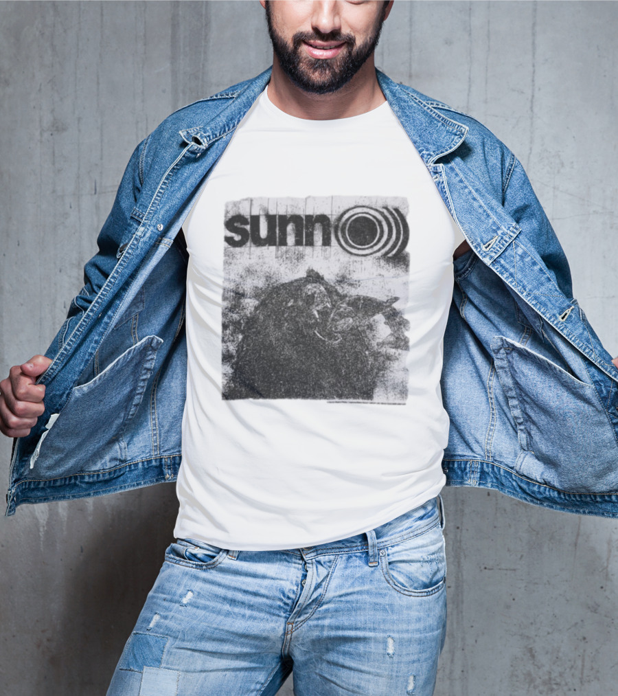 Sunn O))) Brain Dead Collaboration Black And White Distressed T-Shirt