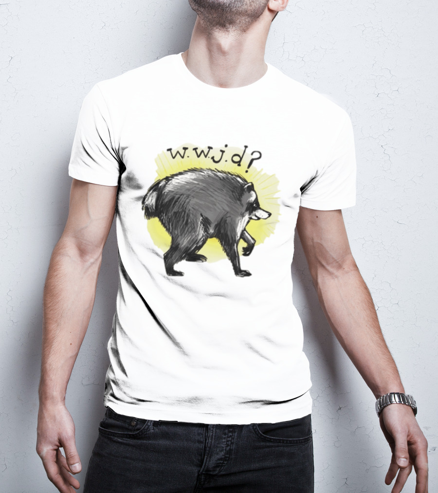 Jimothy Raccoon Seattle 2026 WWJD What Would Jimmy Do Hand Drawn T-Shirt