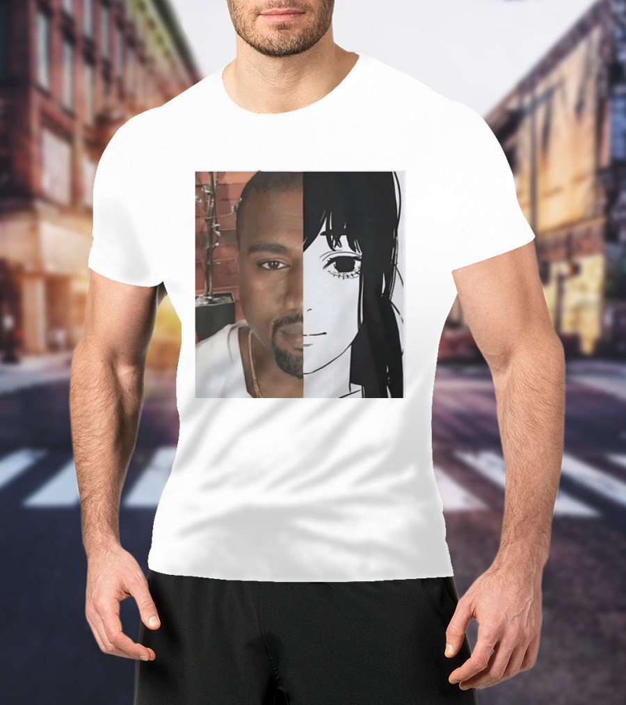 Kanye West Anime Crossover Split Face T-Shirt