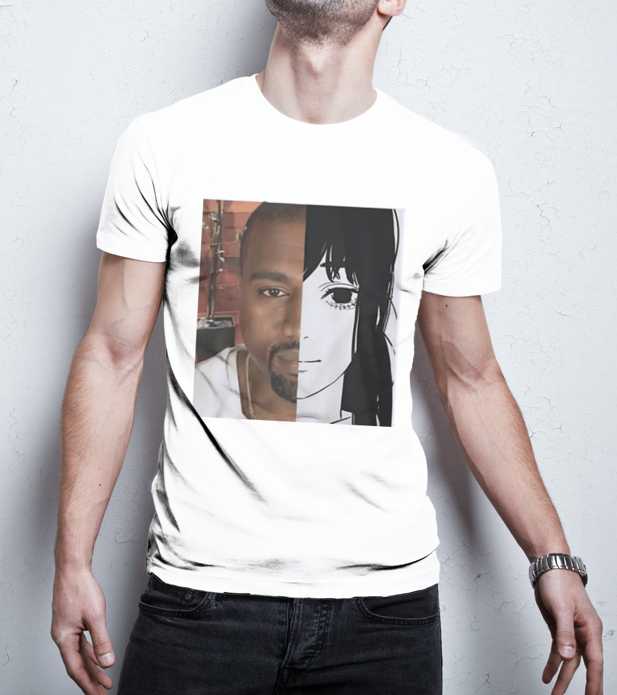Kanye West Anime Crossover Split Face T-Shirt
