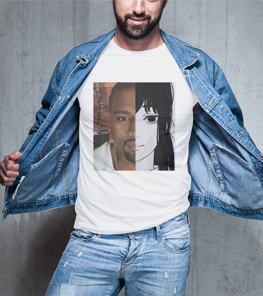 Kanye West Anime Crossover Split Face T-Shirt