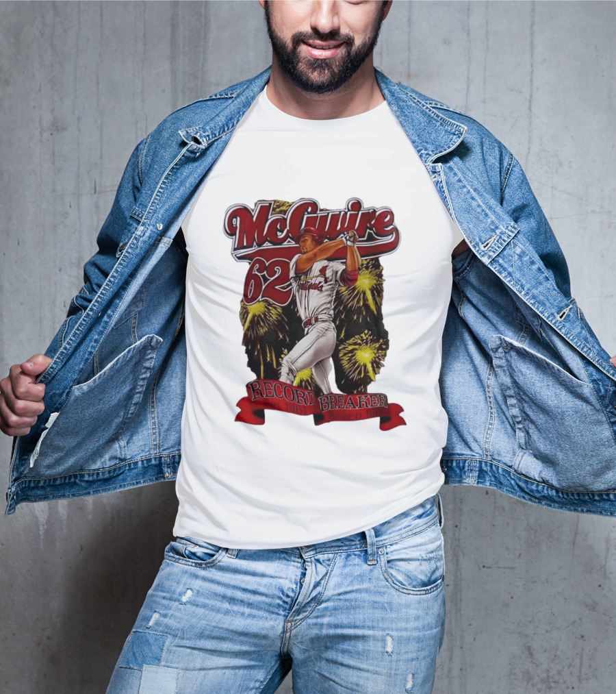 McGuire 62 Record Breaker St Louis Cardinals 1961 Broken 1998 T-Shirt