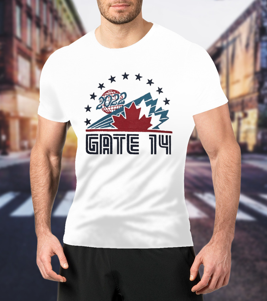 Gate 14 Canada 2022 Star Globe Mountain Maple Leaf T-Shirt