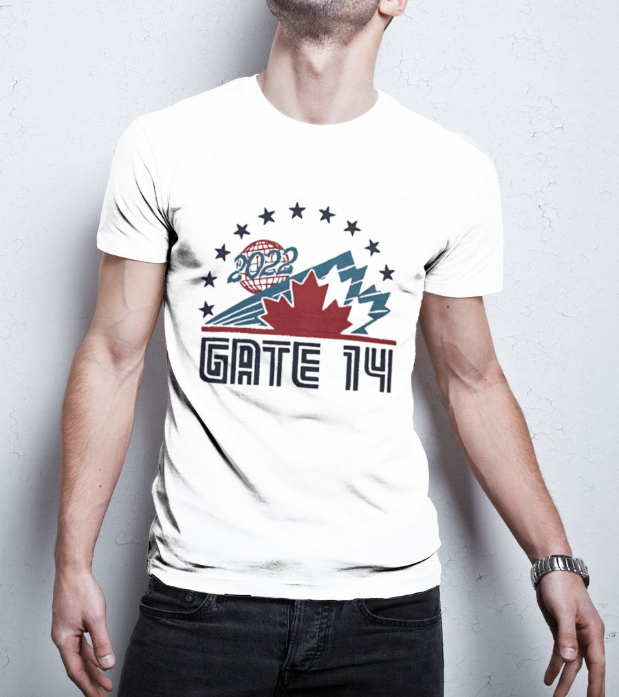 Gate 14 Canada 2022 Star Globe Mountain Maple Leaf T-Shirt