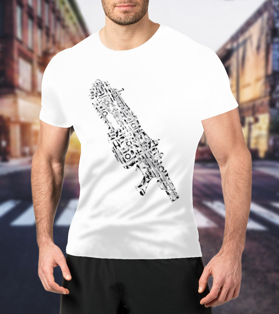 Gears Of War Lancer Assault Rifle Chainsaw Gaming Weapon T-Shirt