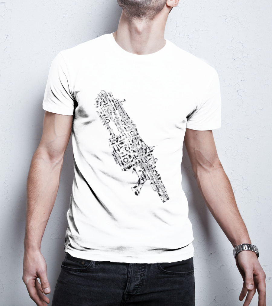 Gears Of War Lancer Assault Rifle Chainsaw Gaming Weapon T-Shirt