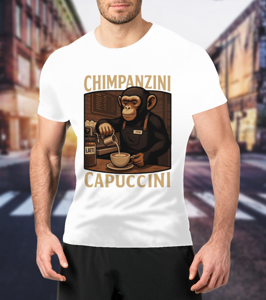 Chimpanzini Capuccini Latte Barista Chimp 'Toni T-Shirt