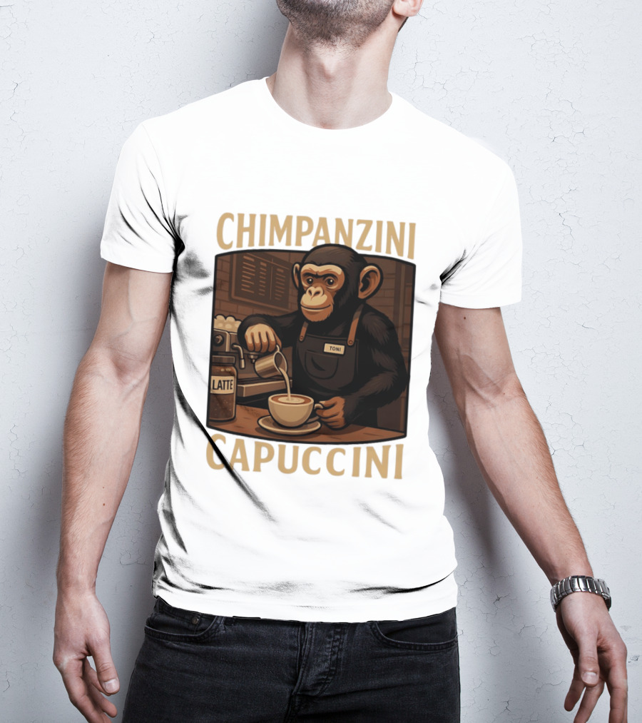 Chimpanzini Capuccini Latte Barista Chimp 'Toni T-Shirt