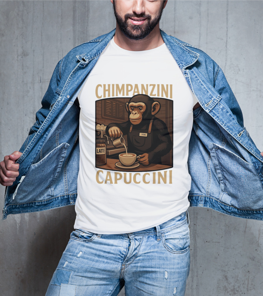 Chimpanzini Capuccini Latte Barista Chimp 'Toni T-Shirt