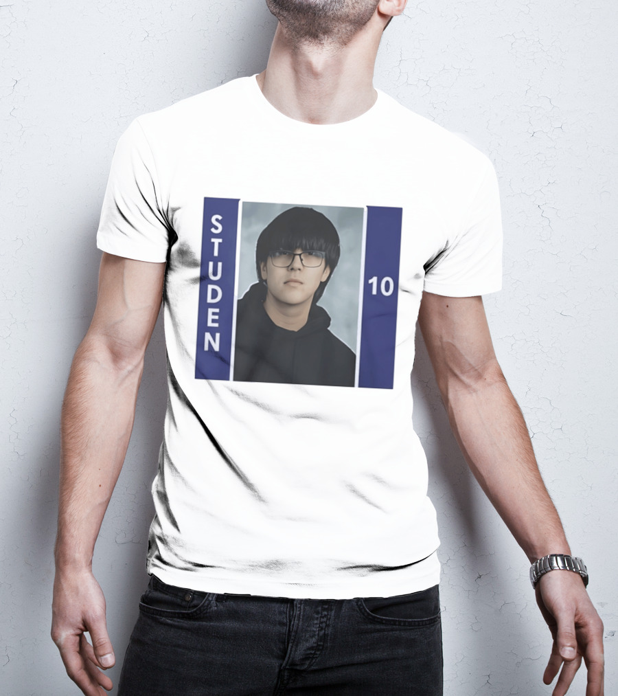 STUDEN 10 Blue And White Framed T-Shirt