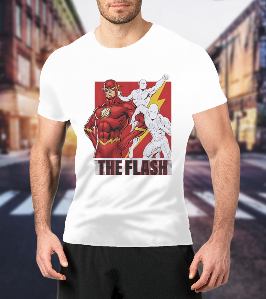The Flash Scarlet Speedster DC Comics Lightning Bolt Heroic Pose T-Shirt