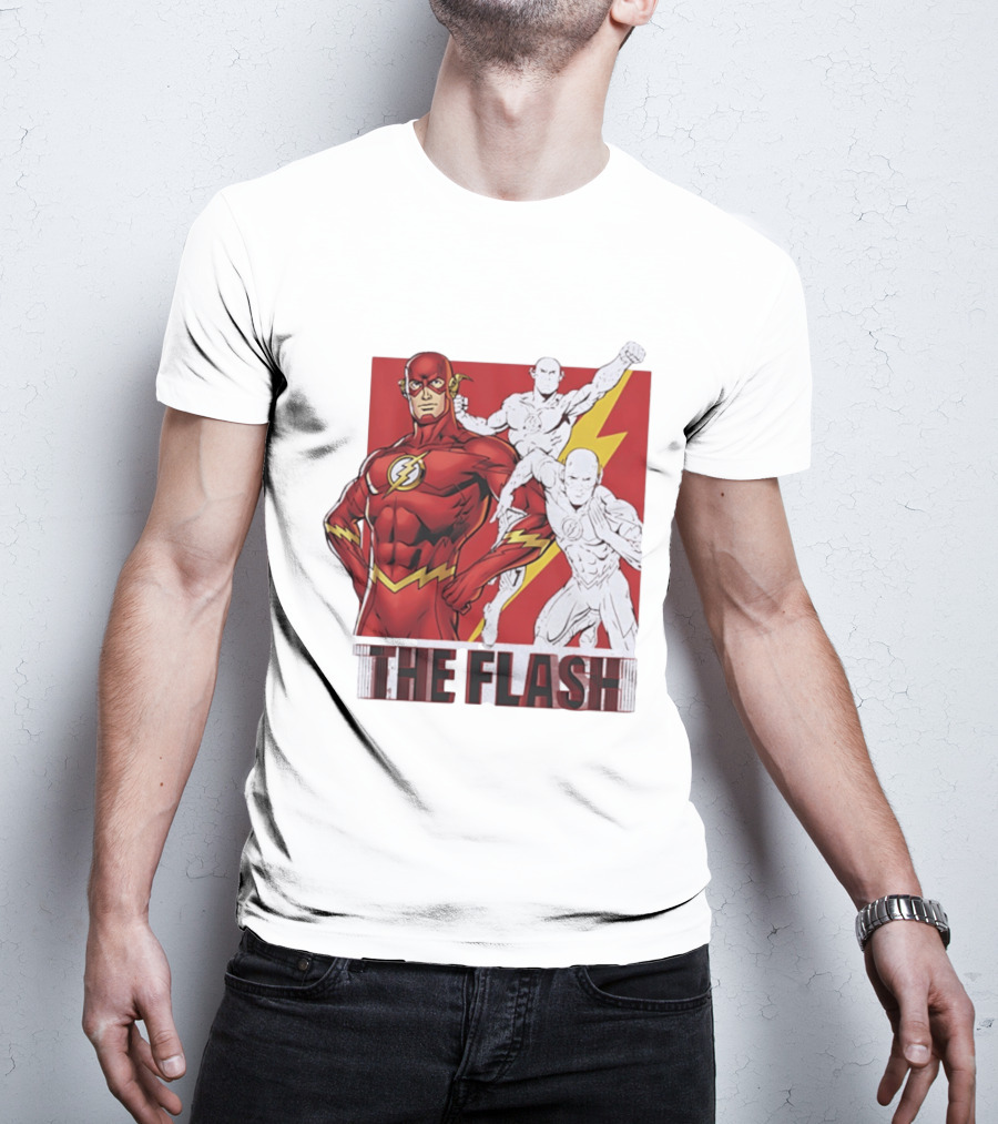 The Flash Scarlet Speedster DC Comics Lightning Bolt Heroic Pose T-Shirt