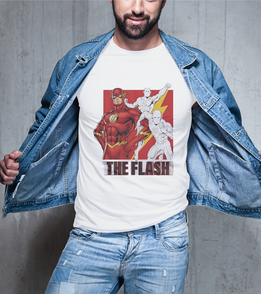 The Flash Scarlet Speedster DC Comics Lightning Bolt Heroic Pose T-Shirt