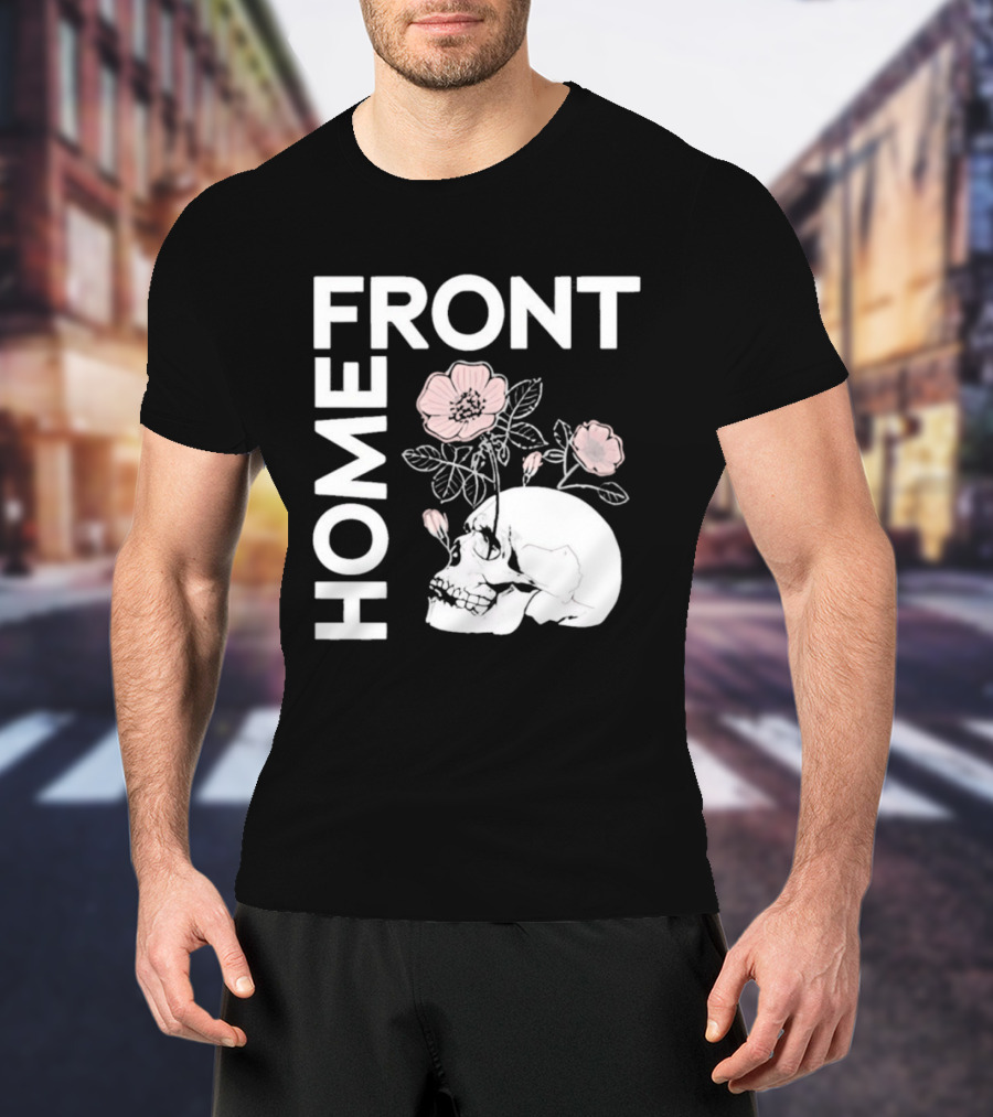 Homefront Skull With Pink Flowers T-Shirt