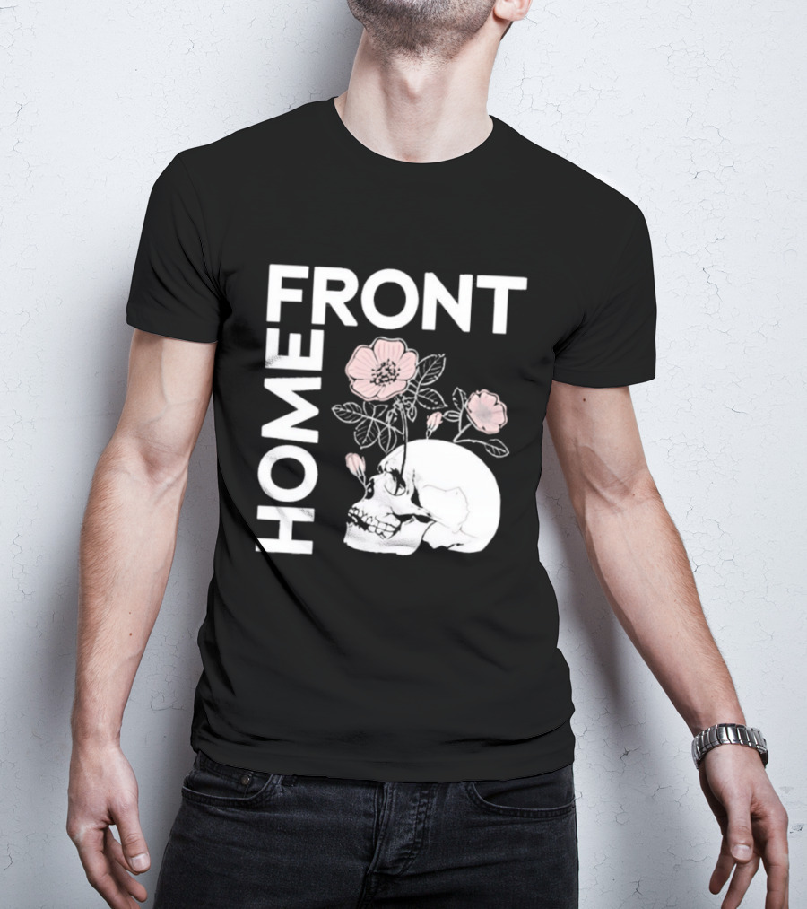 Homefront Skull With Pink Flowers T-Shirt