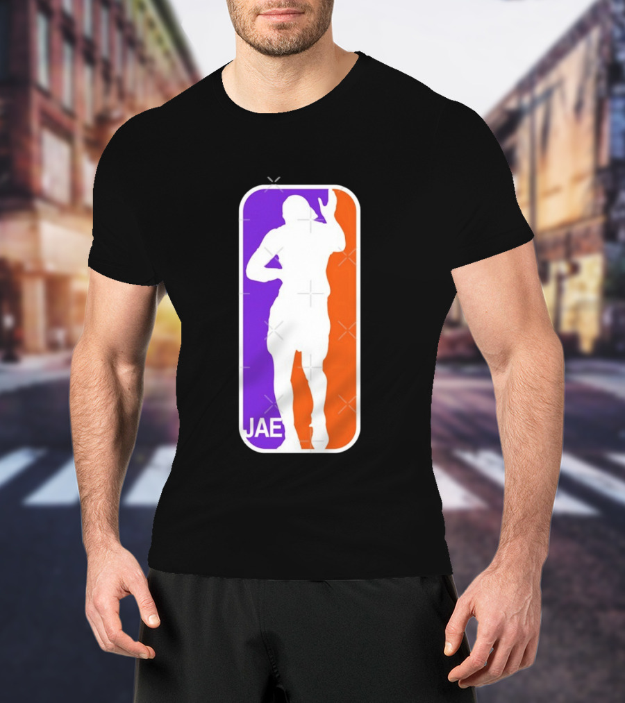 Jae Basketball Pose Purple And Orange T-Shirt