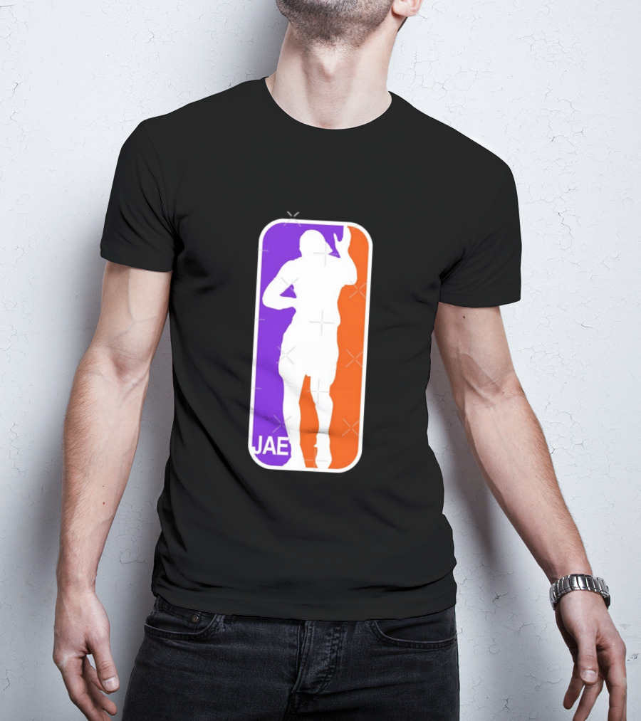 Jae Basketball Pose Purple And Orange T-Shirt