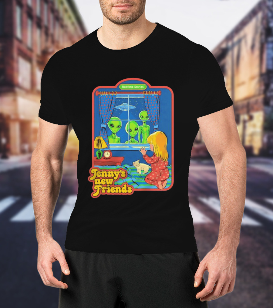 Jenny's New Friends Bedtime Stories Alien Window Scene T-Shirt
