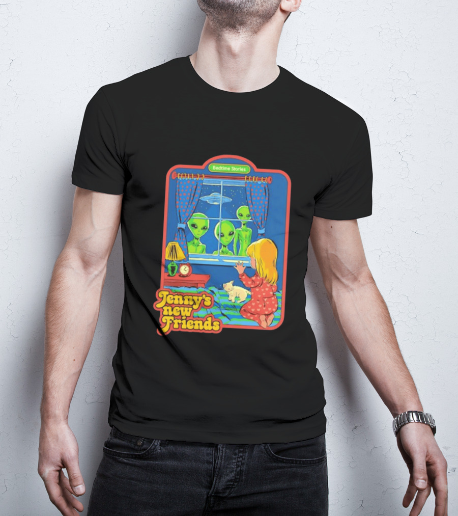 Jenny's New Friends Bedtime Stories Alien Window Scene T-Shirt
